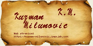 Kuzman Milunović vizit kartica
